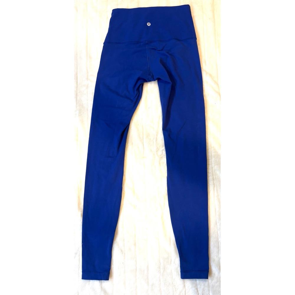 Lululemon Vintage High Rise Leggings Size 6‎ Royal Blue Back Logo - Picture 5 of 9